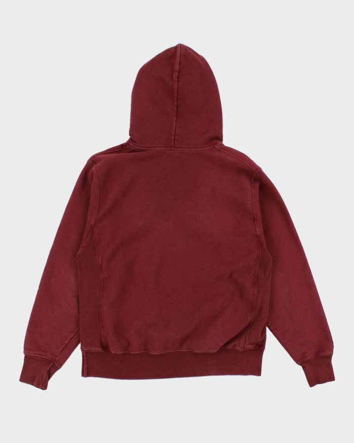 00s Champion Red Reverse Weave Hoodie - M