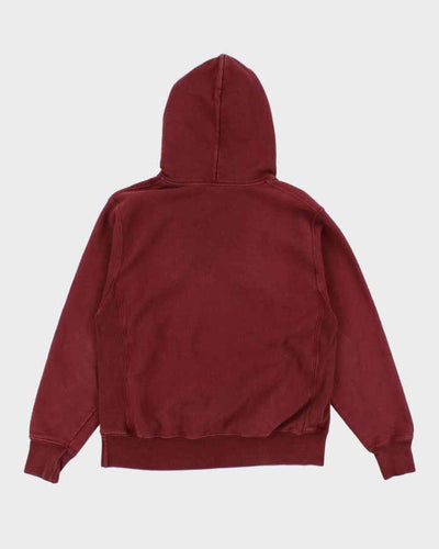 00s Champion Red Reverse Weave Hoodie - M