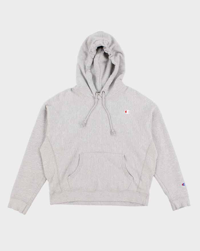 00s Champion Grey Reverse Weave Hoodie - XL