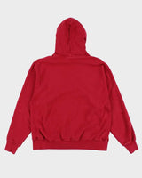 00s Champion Red Reverse Weave Hoodie - L