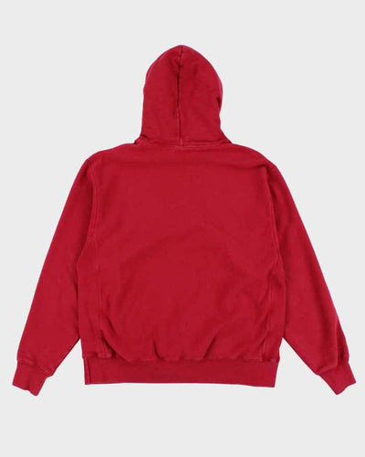 00s Champion Red Reverse Weave Hoodie - L