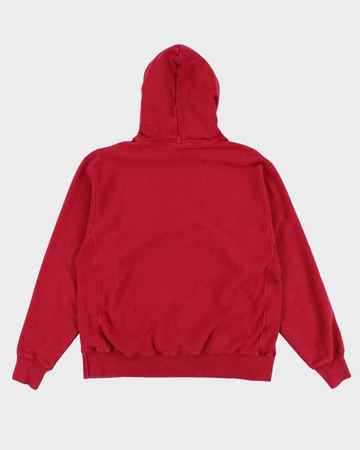 00s Champion Red Reverse Weave Hoodie - L
