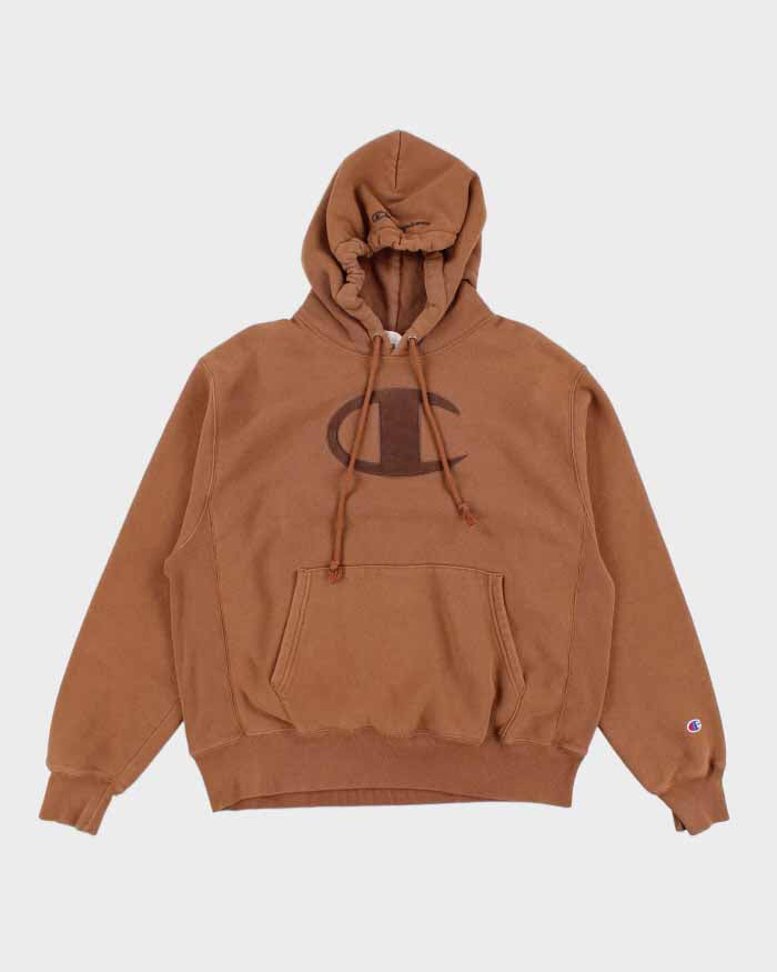 Champion Brown Reverse Weave Hoodie - L