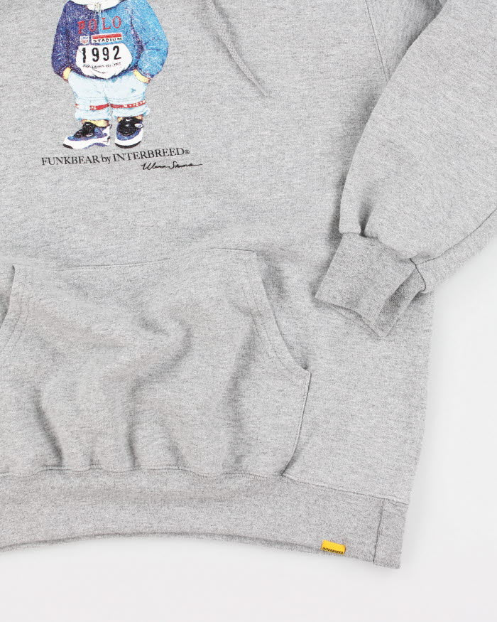 Funk Bear by Interbreed Grey Hoodie - M