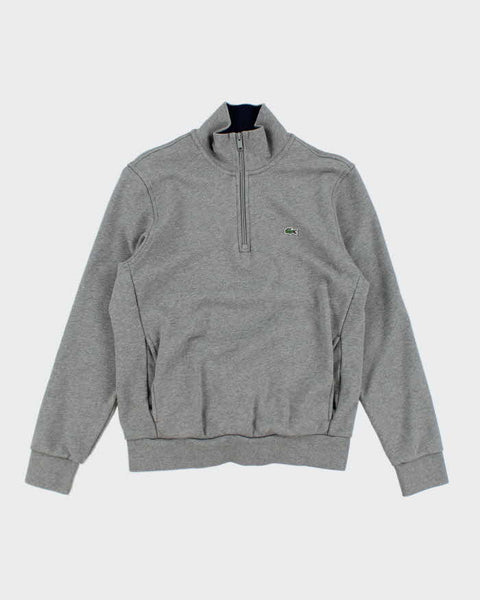 ROLD SKOV ZIP SHIRT LIGHT GREY Lacoste Grey Quarter-Zip Sweatshirt