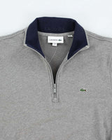 Lacoste Grey Quarter-Zip Sweatshirt - M