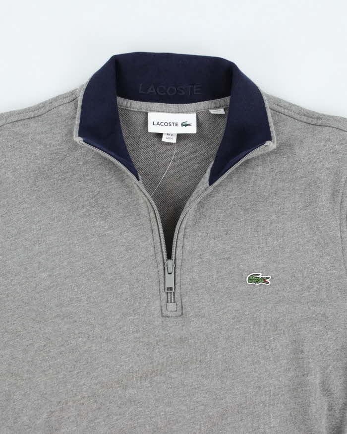 Lacoste Grey Quarter-Zip Sweatshirt - M
