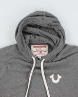 True Religion Grey Quilted Hoodie - L