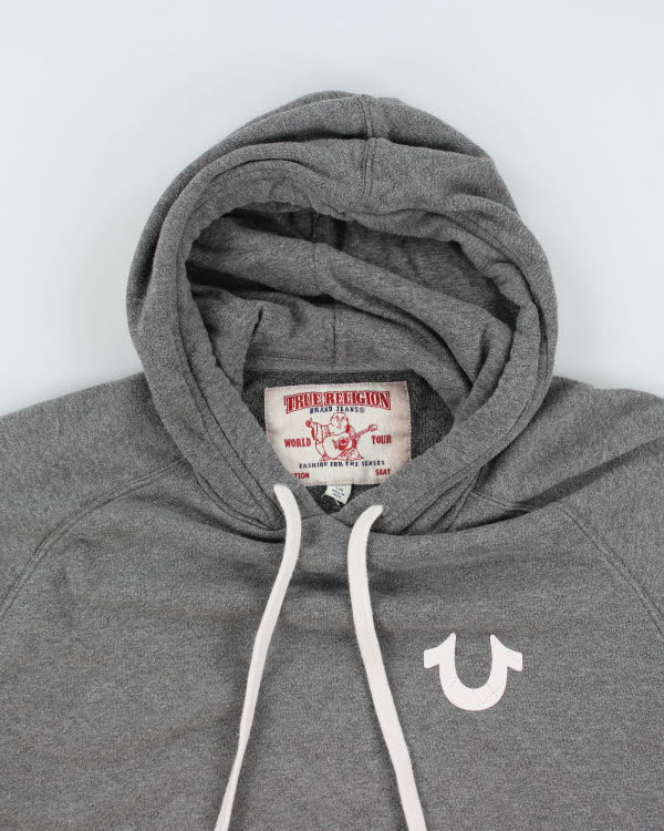 True Religion Grey Quilted Hoodie - L