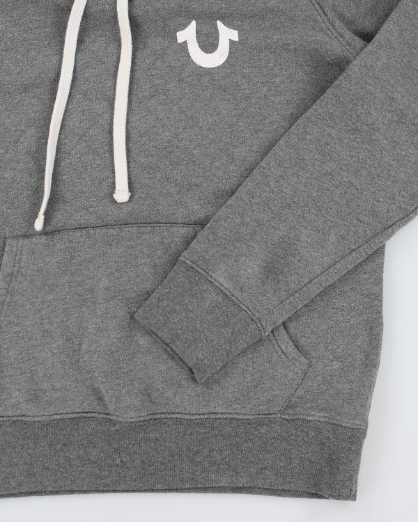True Religion Grey Quilted Hoodie - L