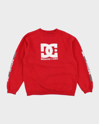 Y2k 00s DC Shoe Co Red Sweatshirt - L