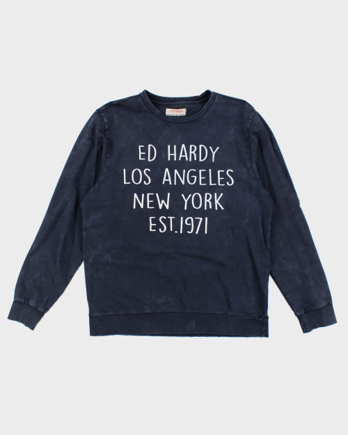 Vintage Ed Hardy Cities Faded Sweatshirt - XL