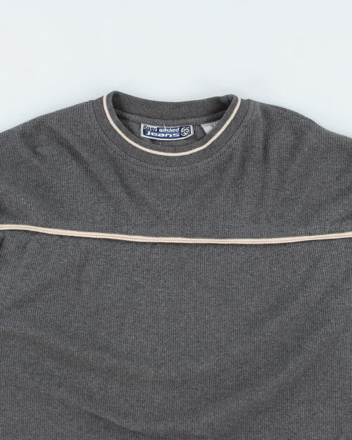 Vintage 90's River Washed Heavyweight Waffle Sweatshirt - XL