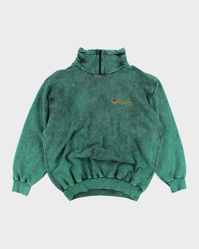 Vintage 90's Cadillac Acid Wash Quarter Zip Sweatshirt - L