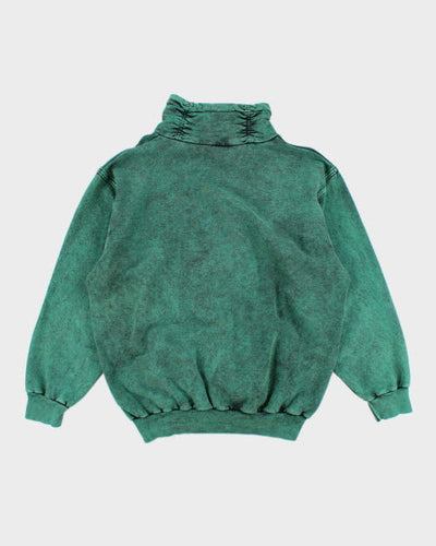 Vintage 90's Cadillac Acid Wash Quarter Zip Sweatshirt - L