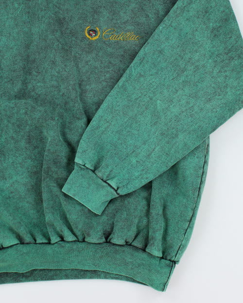 Vintage 90's Cadillac Acid Wash Quarter Zip Sweatshirt - L