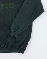 Vintage 90's Green Acid Wash Embroidered Sweatshirt - L