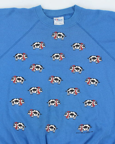 Vintage 90's Pig Printed Sweatshirt - L