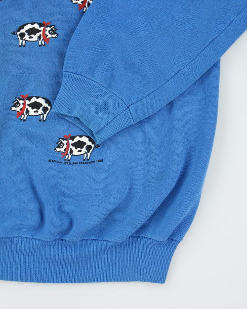 Vintage 90's Pig Printed Sweatshirt - L