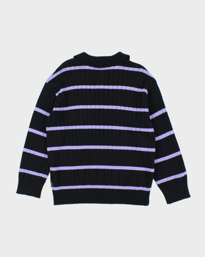 Vintage 2000's THC Striped Thick Polo Sweatshirt - S