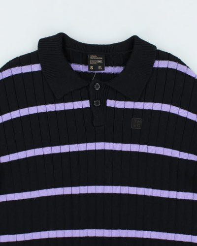 Vintage 2000's THC Striped Thick Polo Sweatshirt - S