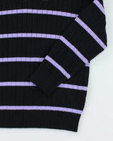 Vintage 2000's THC Striped Thick Polo Sweatshirt - S