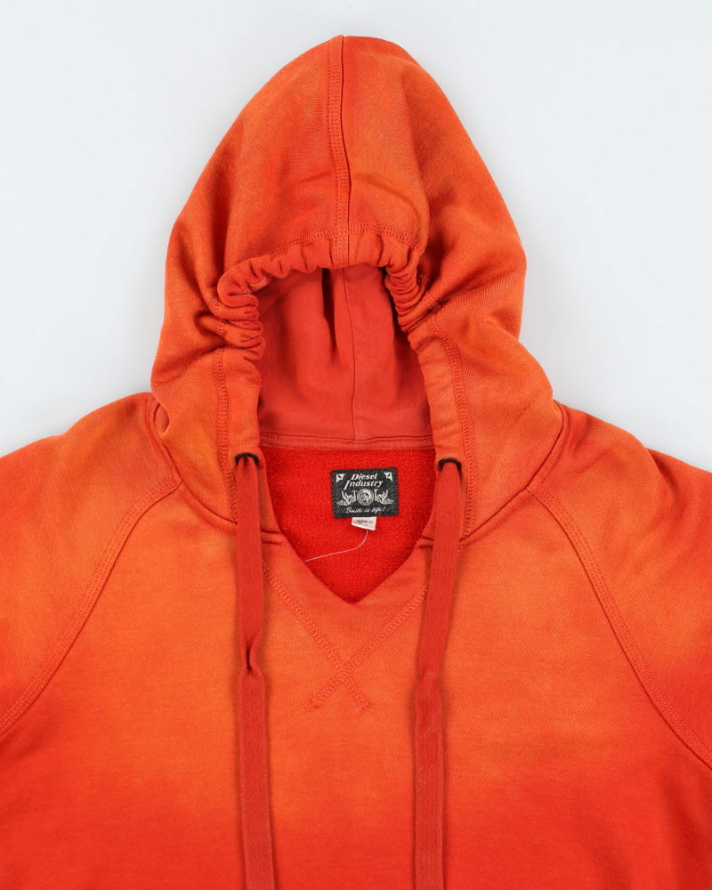 Vintage Y2K Diesel V-Neck Over Dyed Hoodie - M