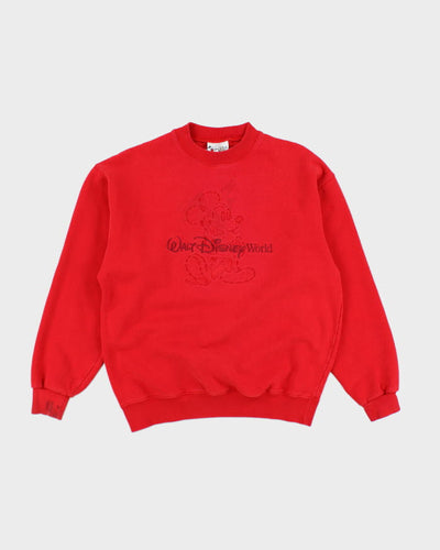 Vintage 90's Disney World Mickey Mouse Embossed Sweatshirt - M