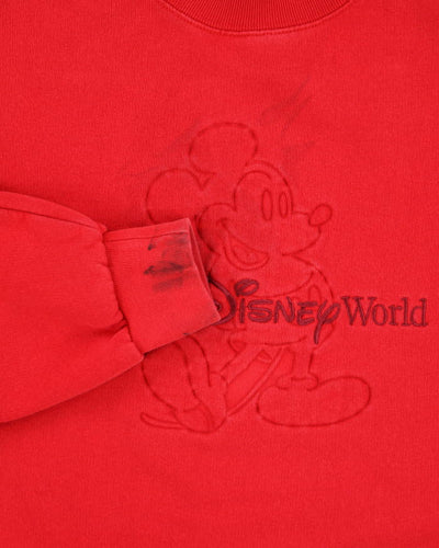 Vintage 90's Disney World Mickey Mouse Embossed Sweatshirt - M