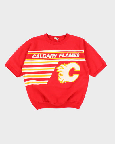 Vintage 90's NHL Calgary Flames Short Sleeve Sweatshirt - L