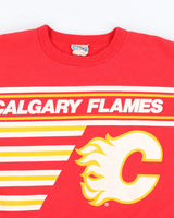 Vintage 90's NHL Calgary Flames Short Sleeve Sweatshirt - L