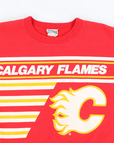 Vintage 90's NHL Calgary Flames Short Sleeve Sweatshirt - L