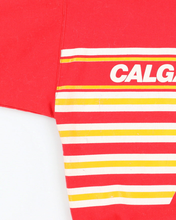 Vintage 90's NHL Calgary Flames Short Sleeve Sweatshirt - L