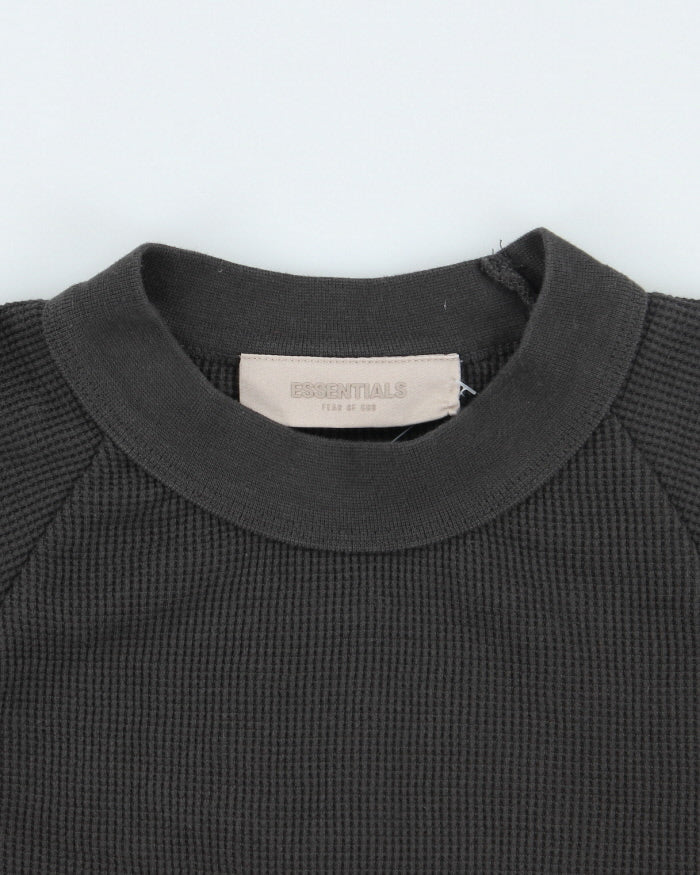 Vintage Essentials Waffle Graphic Print Sweatshirt - L