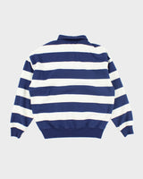 Vintage Champion Striped Quarter Button Sweatshirt - S