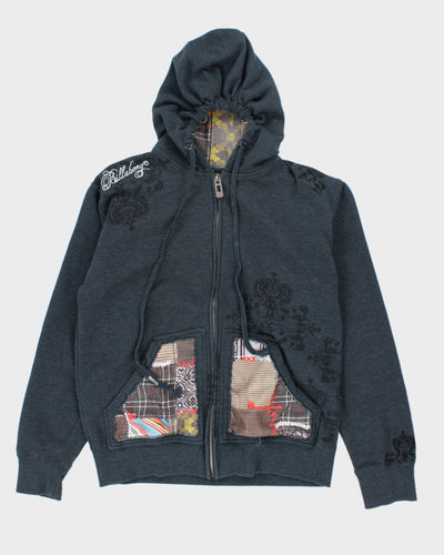 Vintage Y2K Bilabong Patchwork Zip Up Hoodie - M