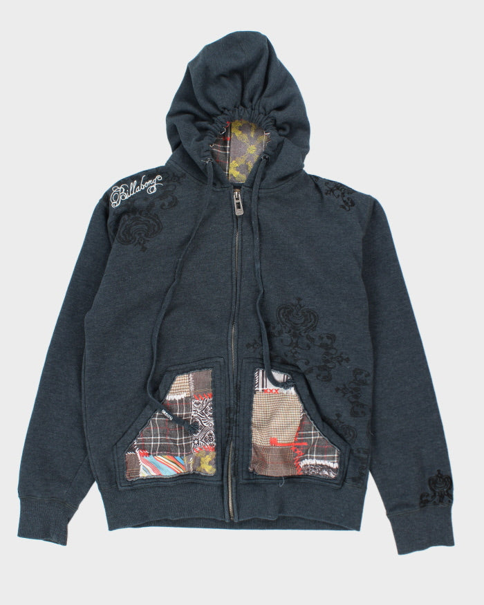 Vintage Y2K Bilabong Patchwork Zip Up Hoodie - M