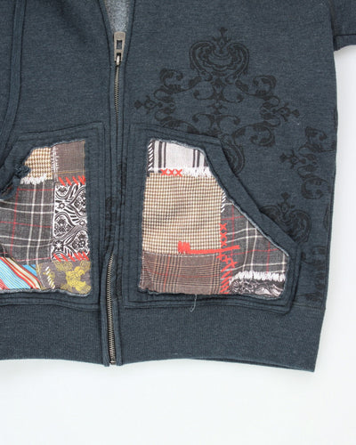 Vintage Y2K Bilabong Patchwork Zip Up Hoodie - M