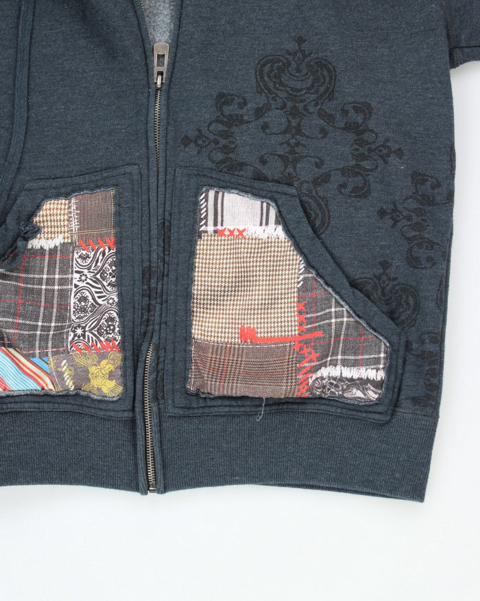 Vintage Y2K Bilabong Patchwork Zip Up Hoodie - M