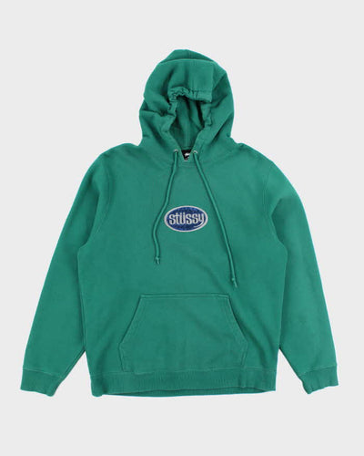 Vintage Stussy Centre Patch Logo Hoodie - M