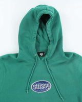 Vintage Stussy Centre Patch Logo Hoodie - M