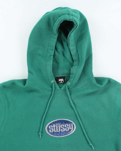 Vintage Stussy Centre Patch Logo Hoodie - M