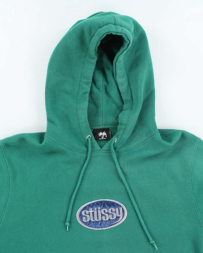 Vintage Stussy Centre Patch Logo Hoodie - M