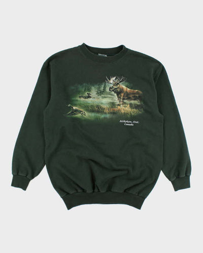 Vintage 90's Canadian Wildlife Graphic Sweatshirt - M