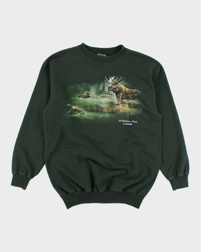 Vintage 90's Canadian Wildlife Graphic Sweatshirt - M