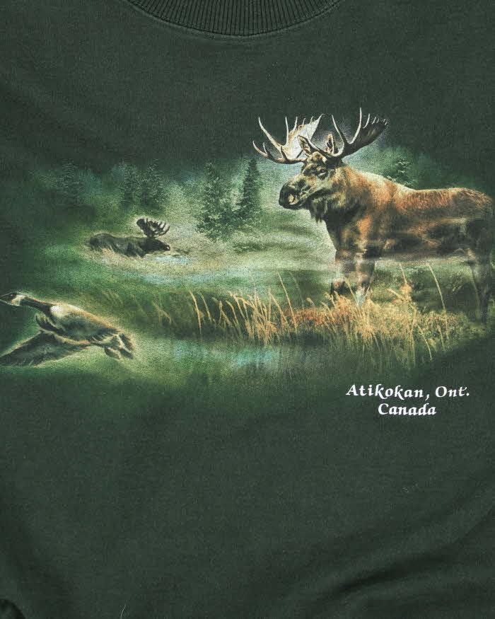 Vintage 90's Canadian Wildlife Graphic Sweatshirt - M