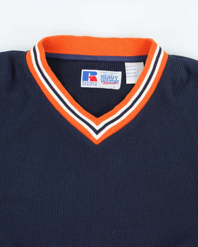 Vintage 90's Russell Athletic V-Neck Heavyweight Sweatshirt - L
