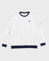 Vintage 2000's Fila Striped Velour Pullover Sweatshirt - L