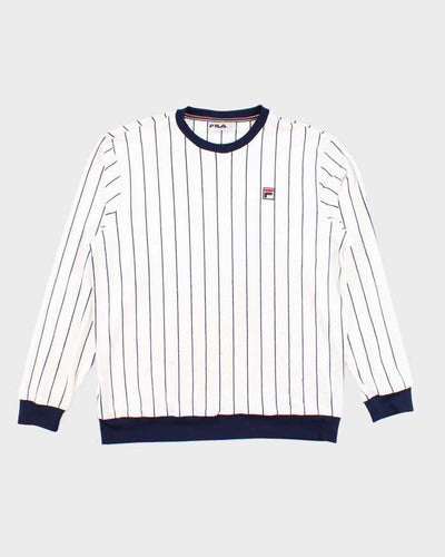 Vintage 2000's Fila Striped Velour Pullover Sweatshirt - L
