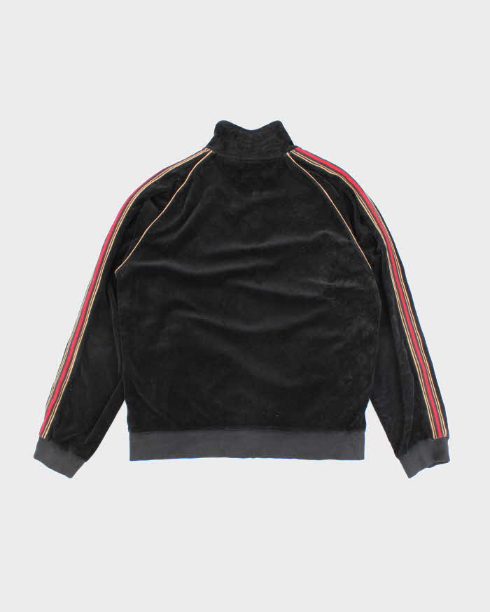 Vintage 2000's Groggy Striped Sleeve Velvet Zip Up - L